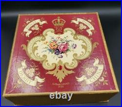 Royal Crown Derby RED AVES (OLDER, DISC 1997) Boxed Set 6 Demitasse Cup & Saucers