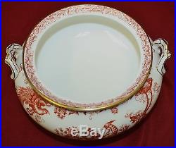 Royal Crown Derby RED AVES Round Covered Vegetable Bowl MINT