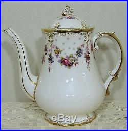 Royal Crown Derby ROYAL ANTOINETTE Coffee Pot with Lid PRISTINE