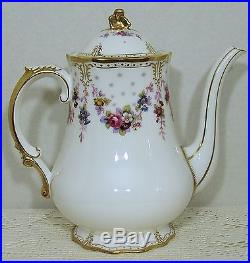 Royal Crown Derby ROYAL ANTOINETTE Coffee Pot with Lid PRISTINE