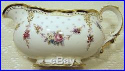 Royal Crown Derby ROYAL ANTOINETTE Gravy Boat & Underplate/Stand PRISTINE