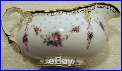 Royal Crown Derby ROYAL ANTOINETTE Gravy Boat & Underplate/Stand PRISTINE