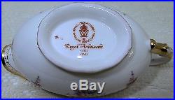 Royal Crown Derby ROYAL ANTOINETTE Gravy Boat & Underplate/Stand PRISTINE