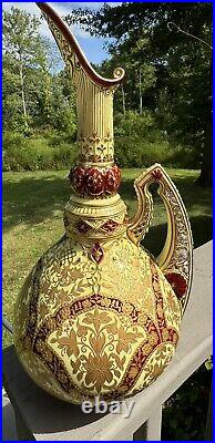 Royal Crown Derby Raised Paste Gold Ewer with Pierced Handle Circa 1880