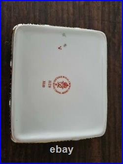 Royal Crown Derby Rectangular Lidded Trinket Dish Imari 1128 Date 1979