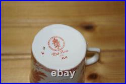 Royal Crown Derby Red Aves (4) Demitasse Cups, 2 1/4 & (4) Demitasse Saucers, 4