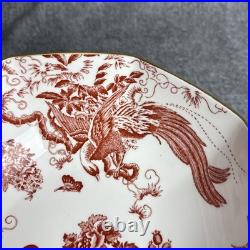 Royal Crown Derby Red Aves 8 Octagon Salad Serving Bowl