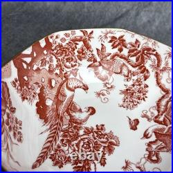 Royal Crown Derby Red Aves 8 Octagon Salad Serving Bowl