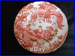 Royal Crown Derby Red Aves A74 pattern 6 x Salad or Dessert Plates 8.5 inches