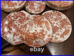 Royal Crown Derby Red Aves Bone China Vintage 18 Pieces