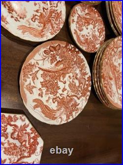 Royal Crown Derby Red Aves Bone China Vintage 18 Pieces