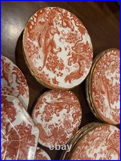 Royal Crown Derby Red Aves Bone China Vintage 18 Pieces