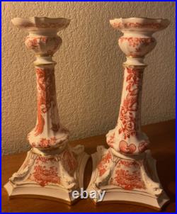 Royal Crown Derby Red Aves Candlesticks