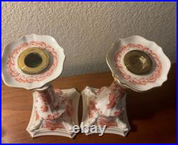 Royal Crown Derby Red Aves Candlesticks