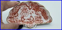 Royal Crown Derby Red Aves China Smoking Set Lighter Fan Ashtray Cigarette Cup