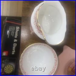 Royal Crown Derby Red Aves Cream Pitcher & Sugar Bowl Fine Bone China With22K Gold