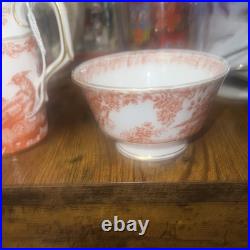 Royal Crown Derby Red Aves Cream Pitcher & Sugar Bowl Fine Bone China With22K Gold