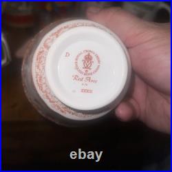 Royal Crown Derby Red Aves Cream Pitcher & Sugar Bowl Fine Bone China With22K Gold