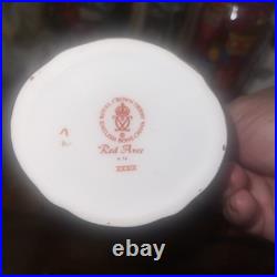 Royal Crown Derby Red Aves Cream Pitcher & Sugar Bowl Fine Bone China With22K Gold