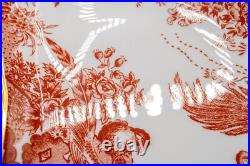 Royal Crown Derby Red Aves Crescent Salad Plates Set of 4 8 3/4-FREE USA SHIP