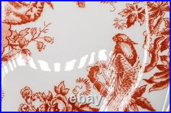 Royal Crown Derby Red Aves Crescent Salad Plates Set of 4 8 3/4-FREE USA SHIP