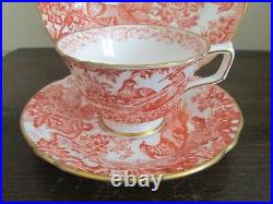 Royal Crown Derby Red Aves England Porcelain Trio Cup And Saucer, Salad Plate