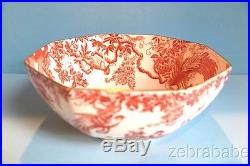 Royal Crown Derby Red Aves Octagon 10 Vegetable Bowl
