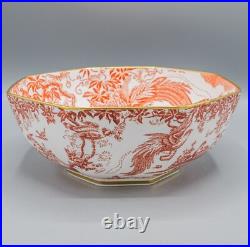 Royal Crown Derby Red Aves Octagonal Vegetable Bowl 9 1/2 2nd-FREE USA SHIPPING