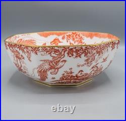 Royal Crown Derby Red Aves Octagonal Vegetable Bowl 9 1/2 2nd-FREE USA SHIPPING