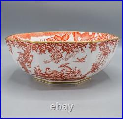 Royal Crown Derby Red Aves Octagonal Vegetable Bowl 9 1/2 2nd-FREE USA SHIPPING