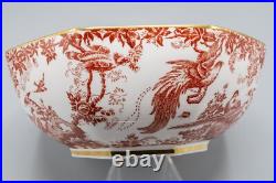 Royal Crown Derby Red Aves Octagonal Vegetable Bowl 9 1/2 2nd-FREE USA SHIPPING