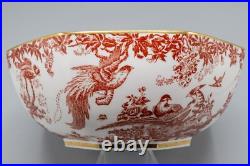 Royal Crown Derby Red Aves Octagonal Vegetable Bowl 9 1/2 2nd-FREE USA SHIPPING