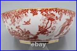 Royal Crown Derby Red Aves Octagonal Vegetable Bowl 9 1/2 2nd-FREE USA SHIPPING