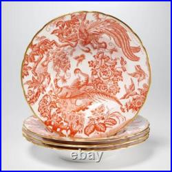 Royal Crown Derby Red Aves Orange Pheasant Rim Soup Bowls 8.5dia 4pc Lot A Royal Crown Derby Red Aves Orange Pheasant Rim Soup Bowls 8.5dia 4pc Lot A