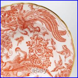 Royal Crown Derby Red Aves Orange Pheasant Rim Soup Bowls 8.5dia 4pc Lot A