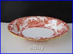 Royal Crown Derby Red Aves Oval Vegetable Bowl 9 3/4 -0904b
