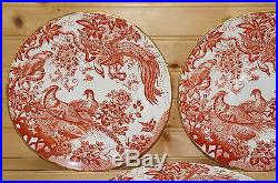 Royal Crown Derby Red Aves Set of (3) Salad Plates, 8 1/2, Older Mark