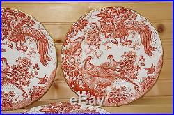 Royal Crown Derby Red Aves Set of (3) Salad Plates, 8 1/2, Older Mark