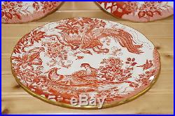 Royal Crown Derby Red Aves Set of (3) Salad Plates, 8 1/2, Older Mark