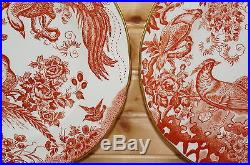 Royal Crown Derby Red Aves Set of (3) Salad Plates, 8 1/2, Older Mark