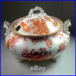 Royal Crown Derby Red Aves Soup Tureen w Lid Covered Older Pattern A 74 Cover