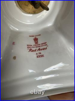 Royal Crown Derby Red Aves With Gold Trim Compote