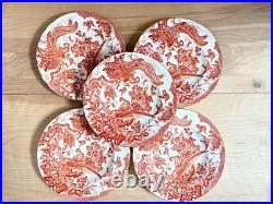 Royal Crown Derby Red Aves bone china Dinner Plates 5pcs, 10.5 inches, nice