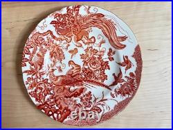 Royal Crown Derby Red Aves bone china Dinner Plates 5pcs, 10.5 inches, nice
