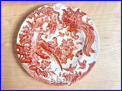 Royal Crown Derby Red Aves bone china Dinner Plates 5pcs, 10.5 inches, nice