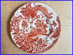 Royal Crown Derby Red Aves bone china Dinner Plates 5pcs, 10.5 inches, nice