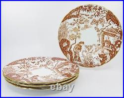 Royal Crown Derby Red Mikado Set of 4 Salad Plates 8.5 Red Color