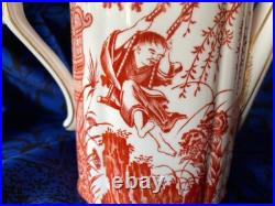 Royal Crown Derby Red Mikado coffee pot, 1930s, Gilbert & Sullivan, opera