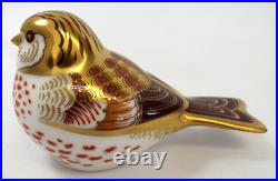 Royal Crown Derby Redpoll Bird Imari Paperweight New In Box England Gold 2010