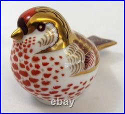 Royal Crown Derby Redpoll Bird Imari Paperweight New In Box England Gold 2010